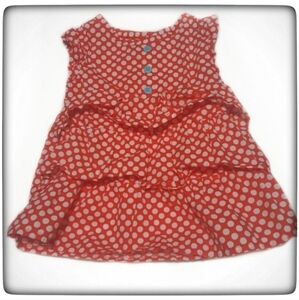 Carter's Baby Girl Orange Polka Dot Ruffle Dress-2T